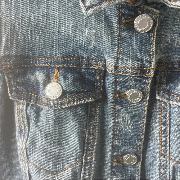 Mossimo Supply Co. Juniors Sleeveless Distressed Blue Jean Jacket Size XS - Picture 5 of 5